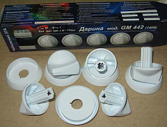 Комплект ручек ПГ Дарина GM442-26-020 белые (безгазконтроля духовки)